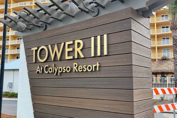 Calypso Beach Resort Tower III Sign